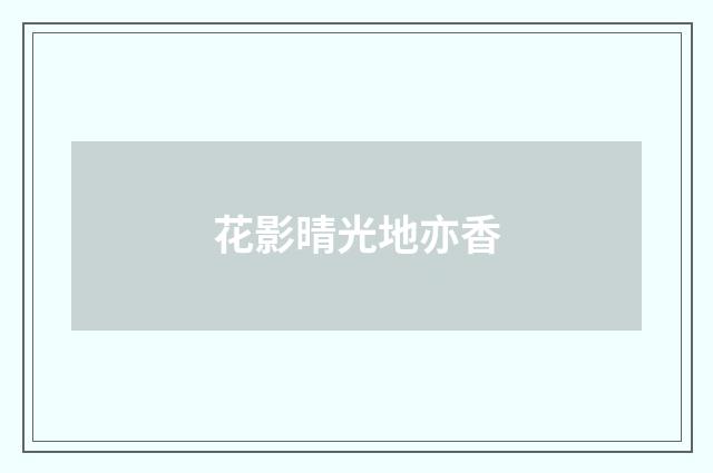花影晴光地亦香