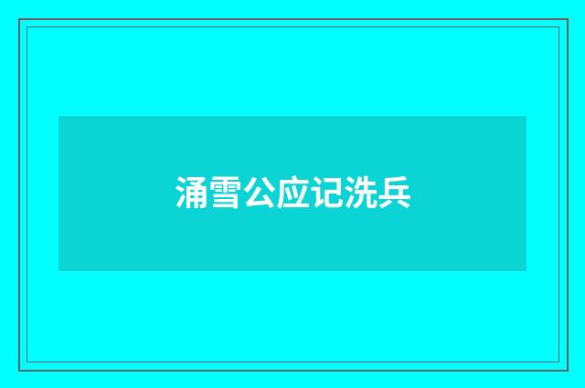 涌雪公应记洗兵