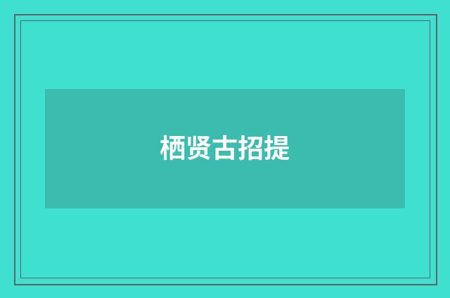 栖贤古招提