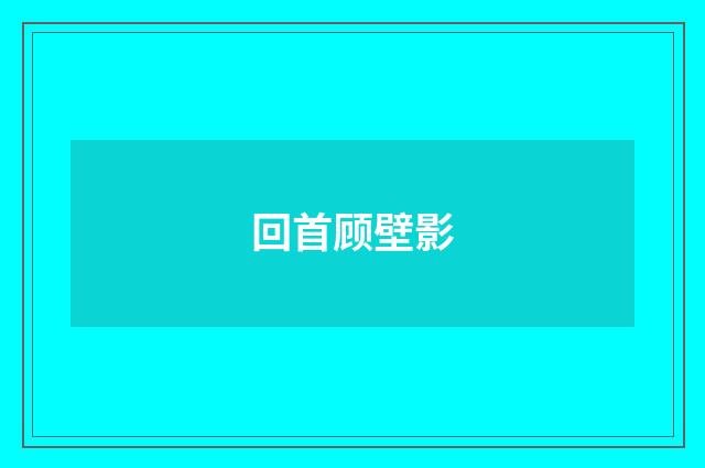 回首顾壁影