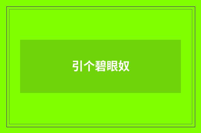 引个碧眼奴