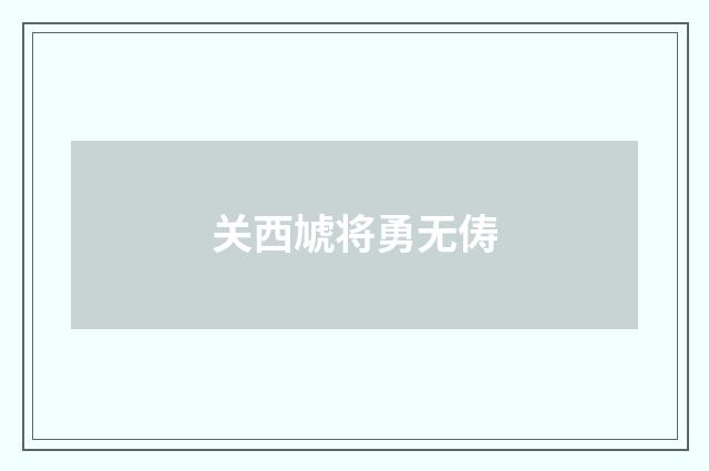 关西虓将勇无俦