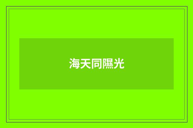 海天同隰光