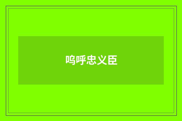 呜呼忠义臣