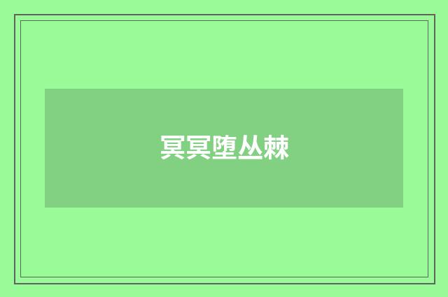 冥冥堕丛棘
