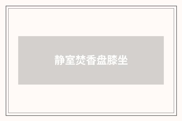 静室焚香盘膝坐