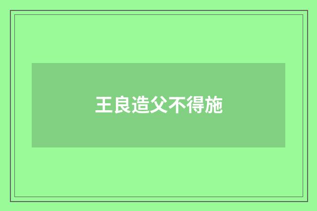 王良造父不得施