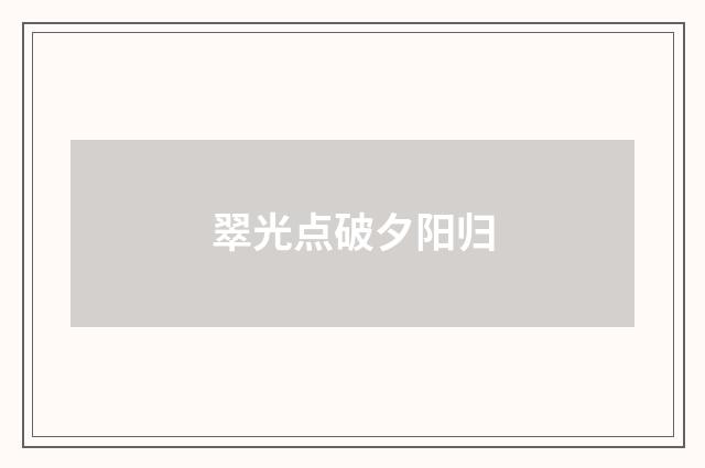 翠光点破夕阳归