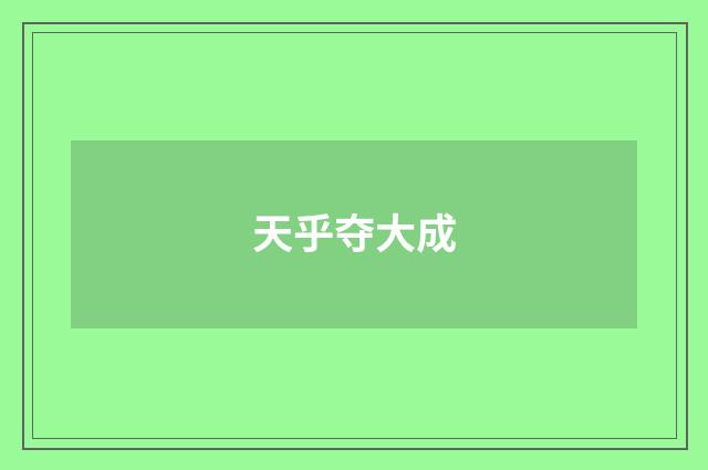 天乎夺大成