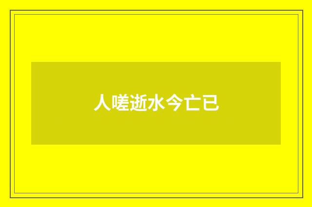 人嗟逝水今亡已