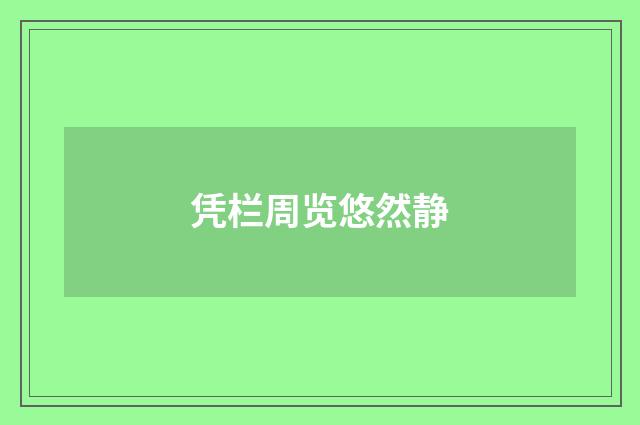 凭栏周览悠然静