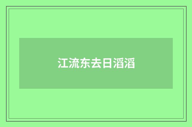 江流东去日滔滔