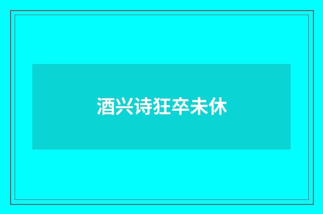 酒兴诗狂卒未休
