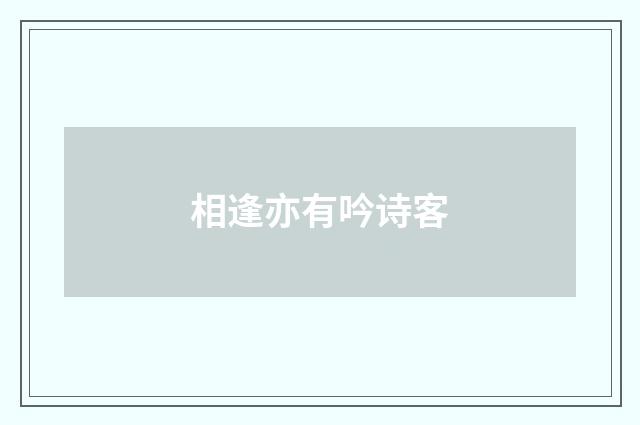 相逢亦有吟诗客