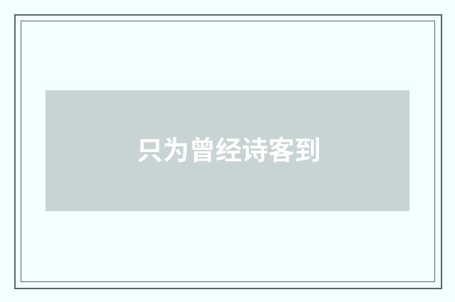只为曾经诗客到