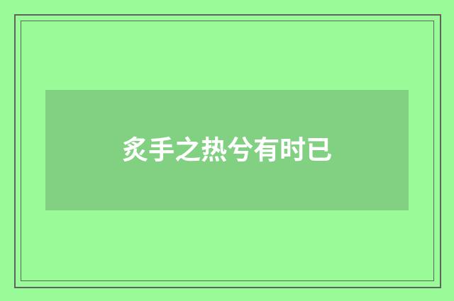 炙手之热兮有时已