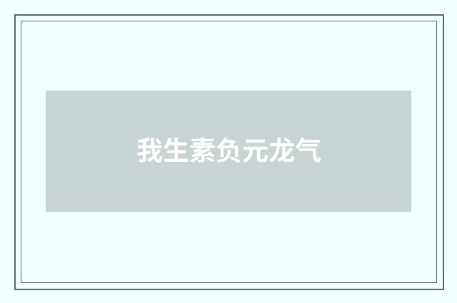 我生素负元龙气