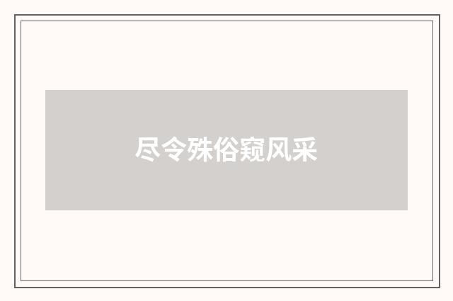 尽令殊俗窥风采