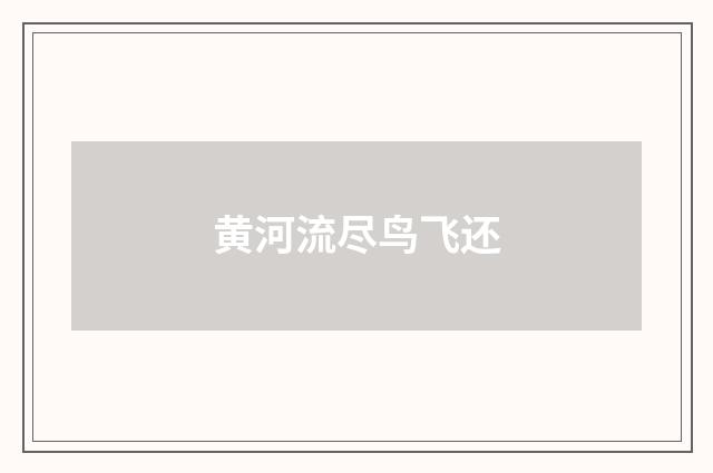黄河流尽鸟飞还