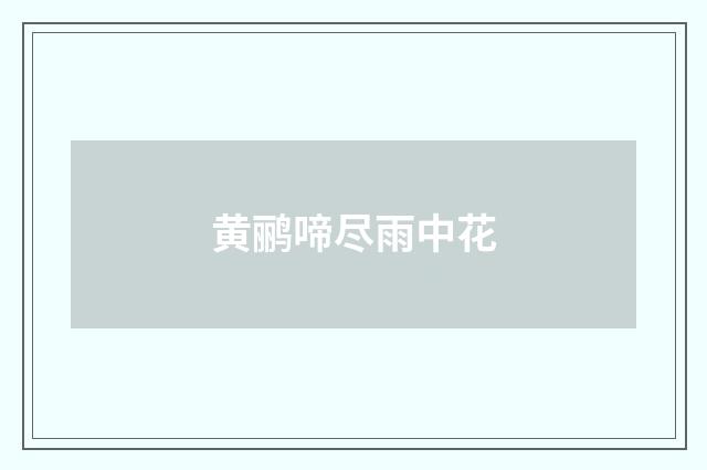 黄鹂啼尽雨中花