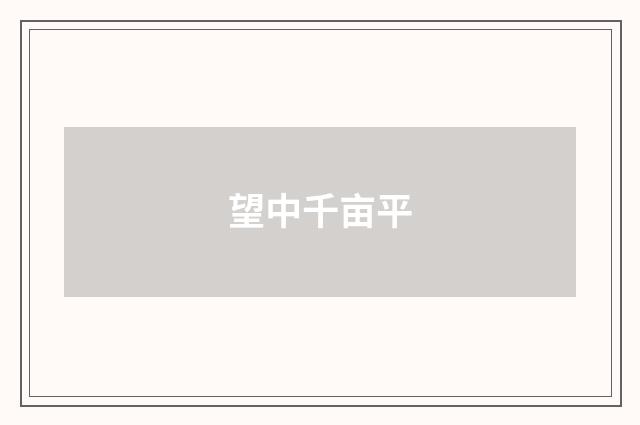 望中千亩平