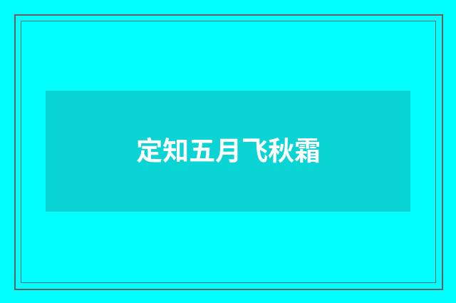 定知五月飞秋霜
