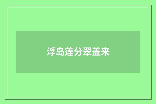 浮岛莲分翠盖来