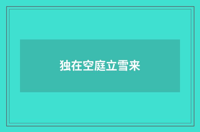 独在空庭立雪来