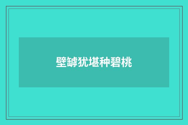 壁罅犹堪种碧桃