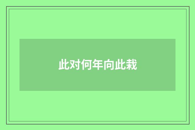 此对何年向此栽
