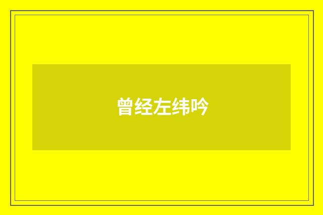 曾经左纬吟