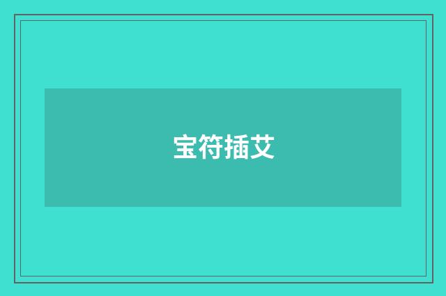 宝符插艾