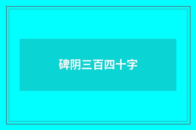 碑阴三百四十字
