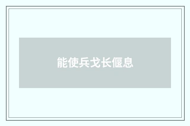 能使兵戈长偃息
