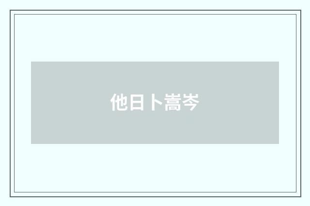 他日卜嵩岑