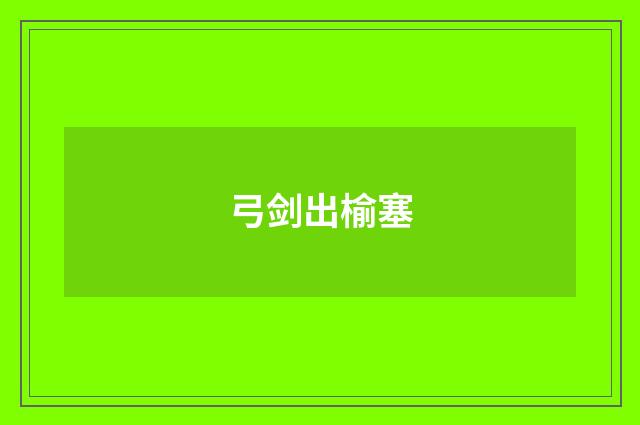 弓剑出榆塞