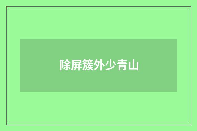 除屏簇外少青山