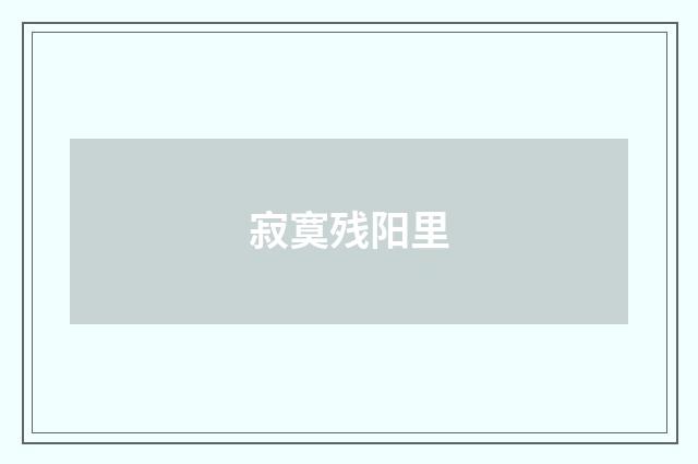 寂寞残阳里