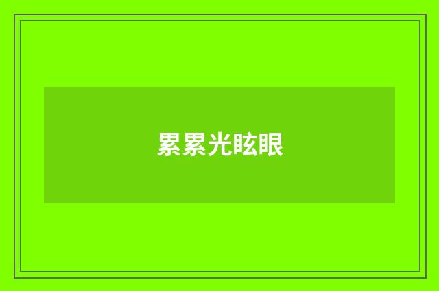累累光眩眼
