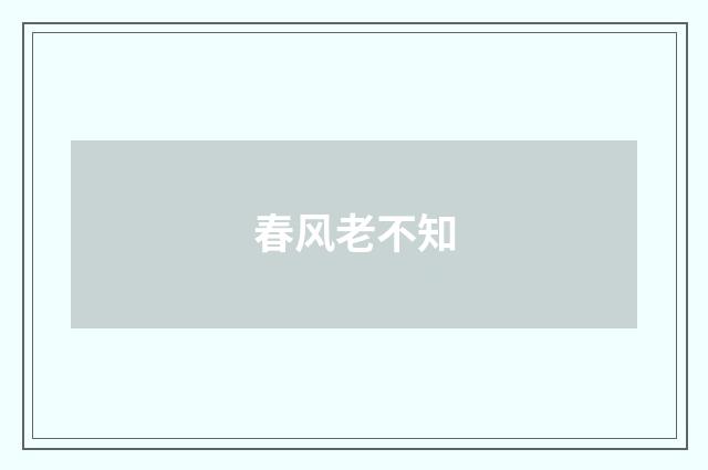 春风老不知