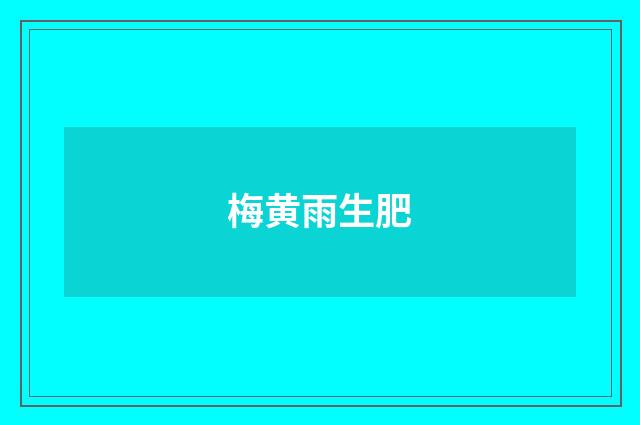 梅黄雨生肥