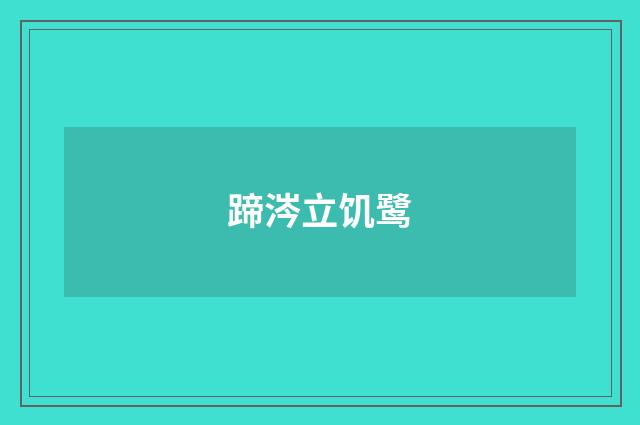 蹄涔立饥鹭
