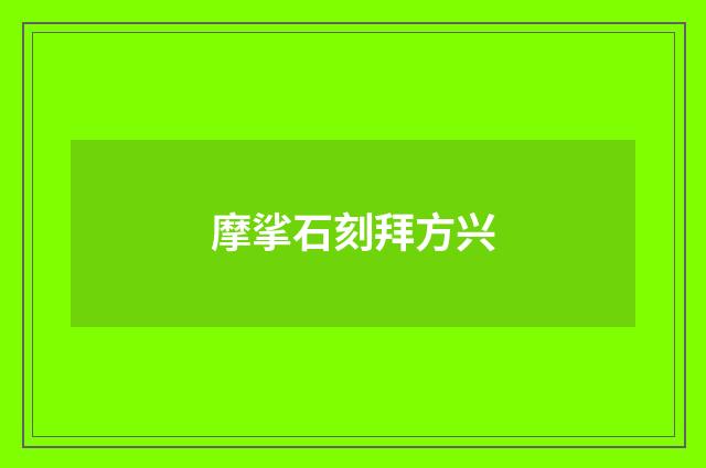 摩挲石刻拜方兴