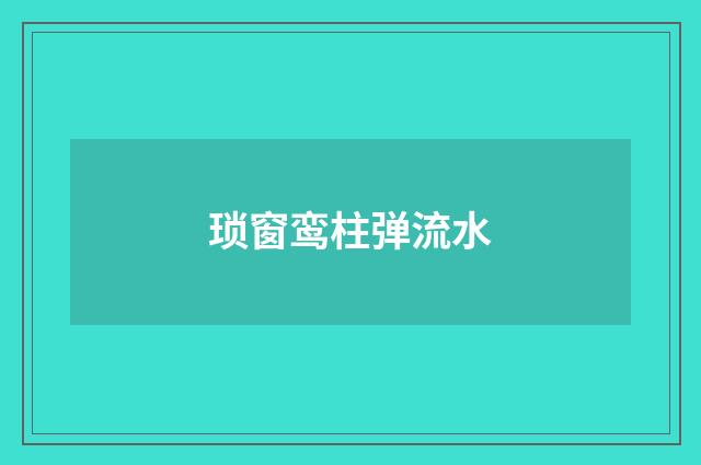 琐窗鸾柱弹流水