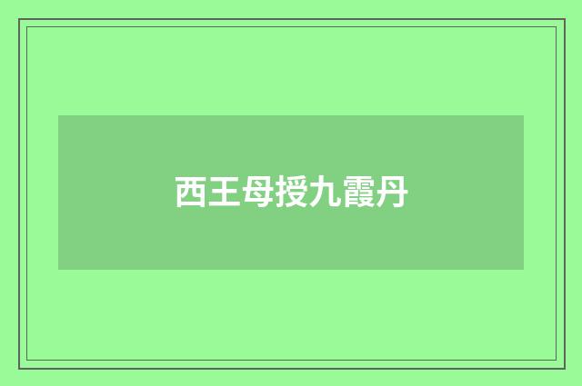 西王母授九霞丹
