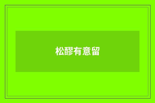 松醪有意留