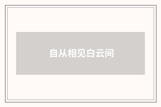 自从相见白云间