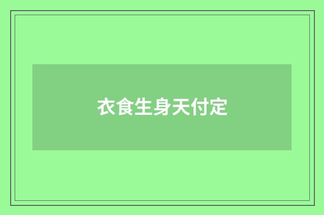 衣食生身天付定