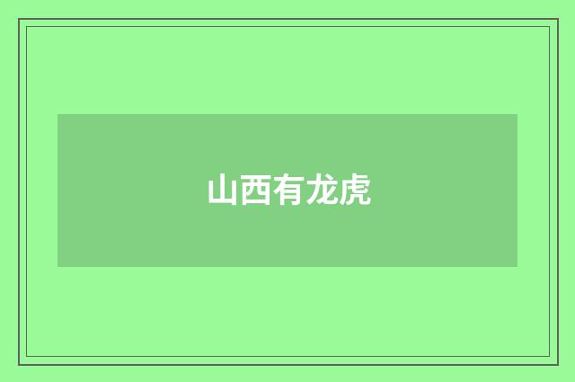 山西有龙虎