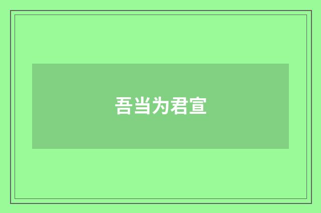吾当为君宣